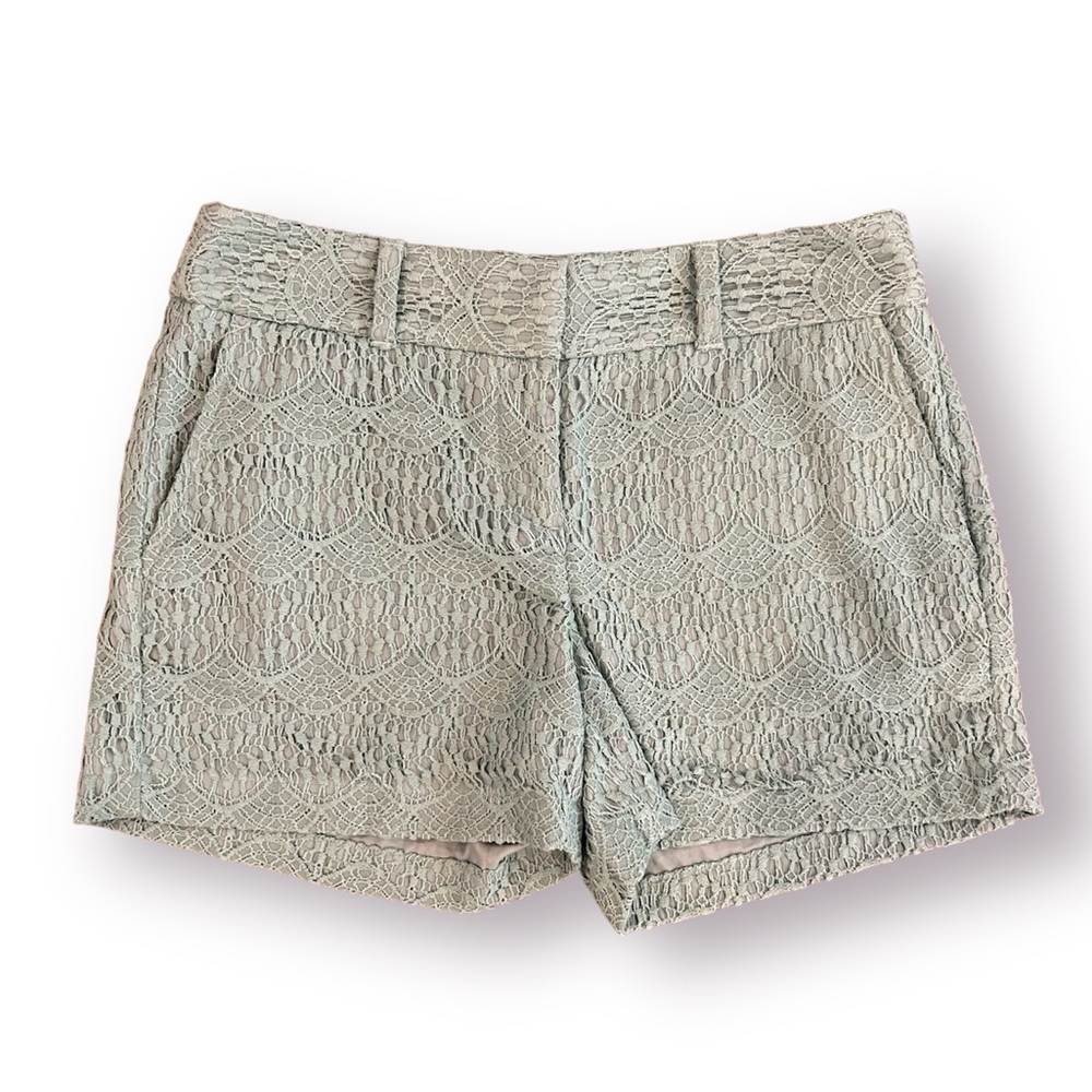 LOFT Lace Overlay Shorts in Sage Green NWT - Picture 5 of 10